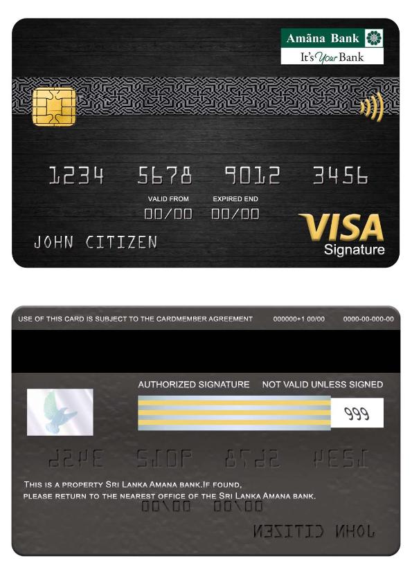 Sri Lanka Amana bank visa signature card